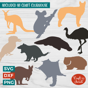 Australian Animal SVGs | African Animal Silhouette Cutting Files