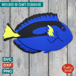 Blue Tang Fish SVG | Layered Fish Cutting File