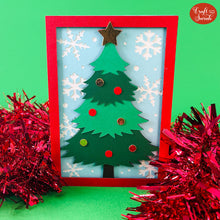 Load image into Gallery viewer, Christmas Popout Card SVG | Layered Christmas Tree Greetings Cutting File
