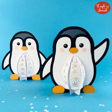 Load image into Gallery viewer, Penguin Lantern SVGs | Festive Winter Penguin Lantern Cutting File
