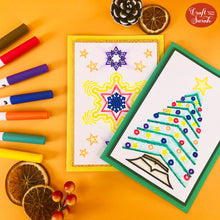 Load image into Gallery viewer, Watercolor Christmas Card SVGs | Watercolor Star &amp; Tree Greetings Card Cutting File
