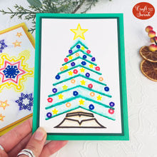 Load image into Gallery viewer, Watercolor Christmas Card SVGs | Watercolor Star &amp; Tree Greetings Card Cutting File
