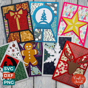 Christmas Fractured Card Templates | 7 Different Designs