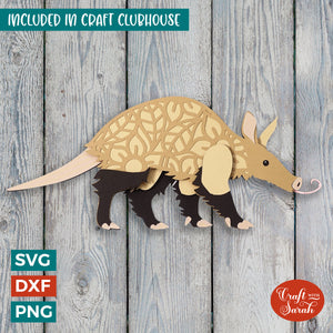 Aardvark SVG | 3D Layered Aardvark Cutting File