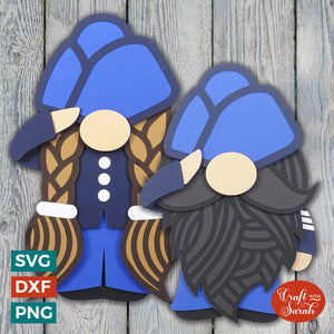 Airforce Gnome SVGs | 3D Male & Female Saluting Gnomes