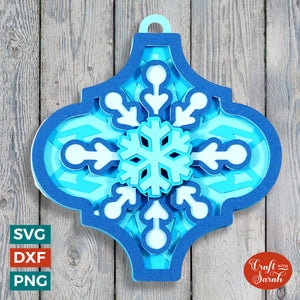 Snowflake Christmas Arabesque Ornament Cut File | CCC23