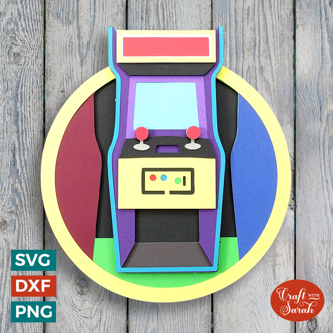 Arcade Machine SVG | Layered Arcade Game Cutting File