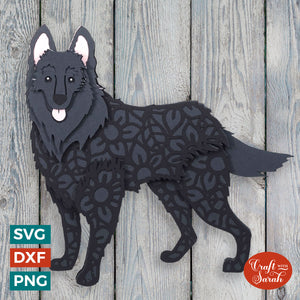 Belgian Shepherd SVG | Black Belgian Shepherd Dog Cutting File