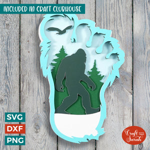 Bigfoot SVG | 3D Layered Sasquatch Cutting File