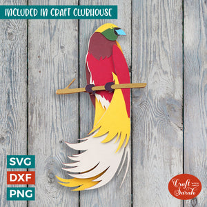 Bird of Paradise SVG | 3D Layered Exotic Bird Cut File