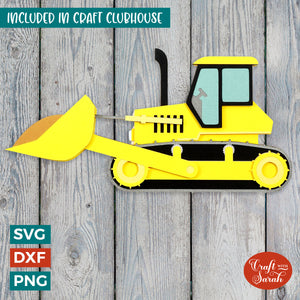 Bulldozer SVG | Layered Vehicle Cut Files