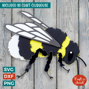 Bumble Bee SVG | 3D Layered Bumble Bee Insect Cutting File