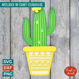 Cactus SVG | 3D Layered Cactus Plant Cutting File