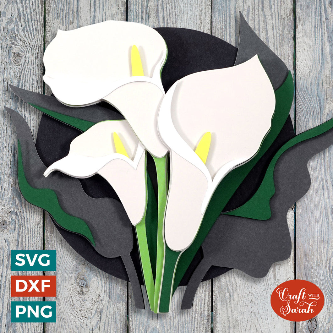 Calla Lilies SVG | Layered Lily Flower Cutting File