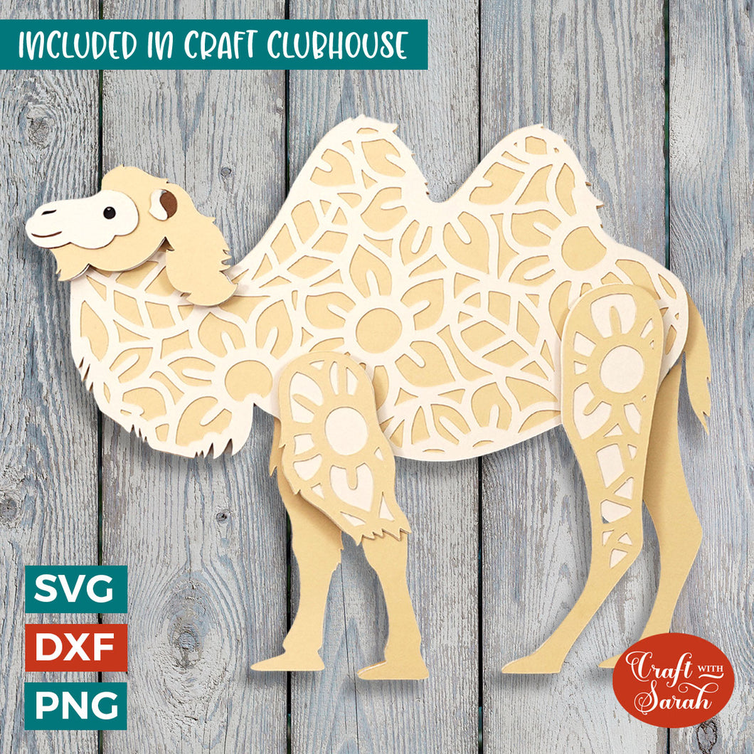 Camel SVG | 3D Layered Camel Cutting File