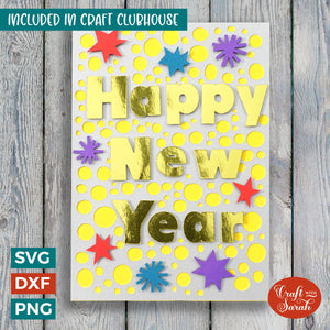 Happy New Year Card SVG | Layered New Year Greetings Card