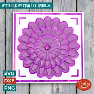 Dahlia Card SVG | Flower Popout Greetings Card Cutting File