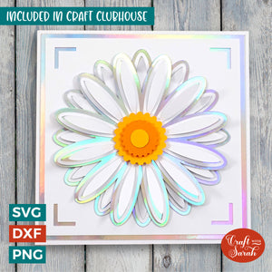 Daisy Card SVG | Flower Popout Greetings Card Cutting File