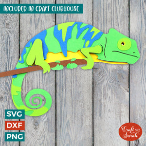 Chameleon SVG | Layered Lizard Cutting File