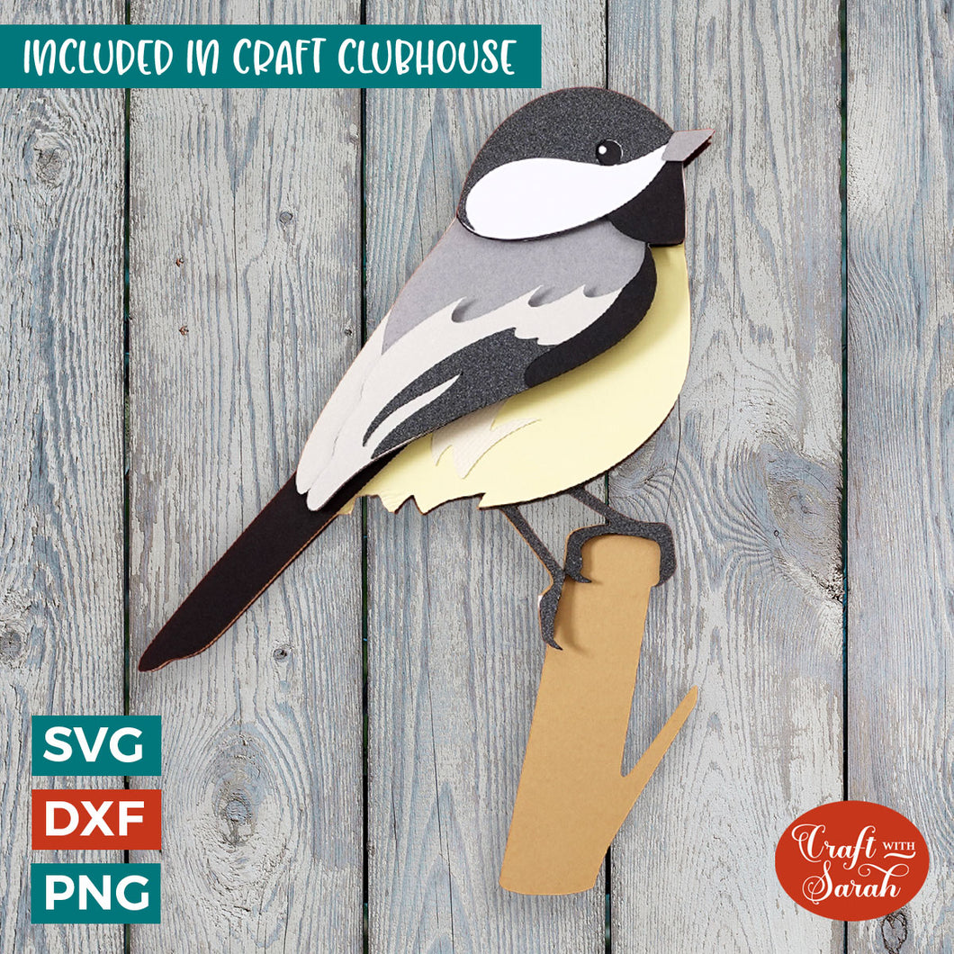 Chickadee SVG | 3D Layered Bird Cutting File