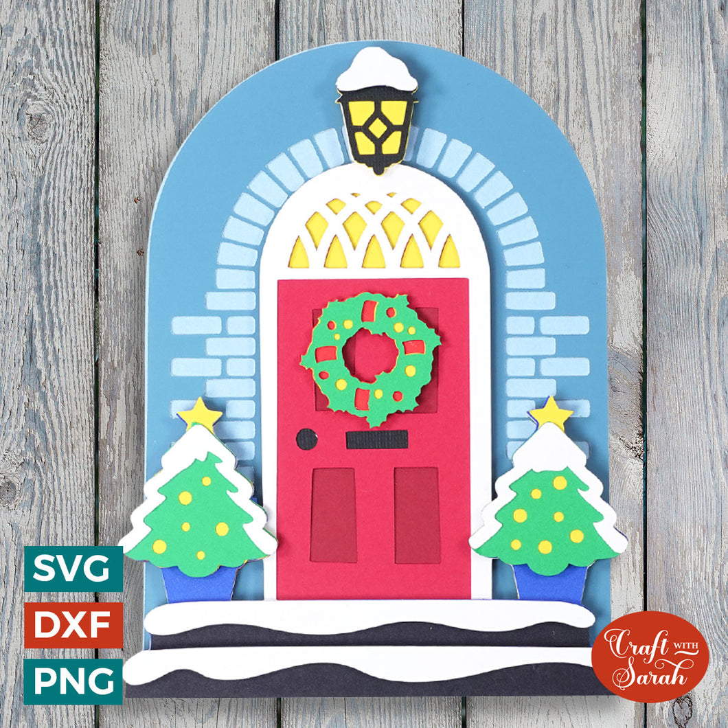 Christmas Door SVG | 3D Festive Christmas Tree Door Cutting File