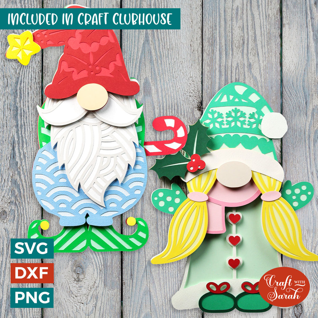 Christmas Gnome SVGs | 3D Festive Gnomes for Christmas