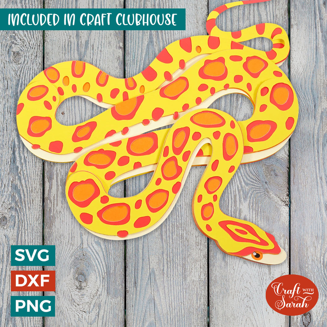 Corn Snake SVG | Layered Reptile Cut Files