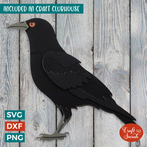 Crow SVG | Layered British Bird Cutting File