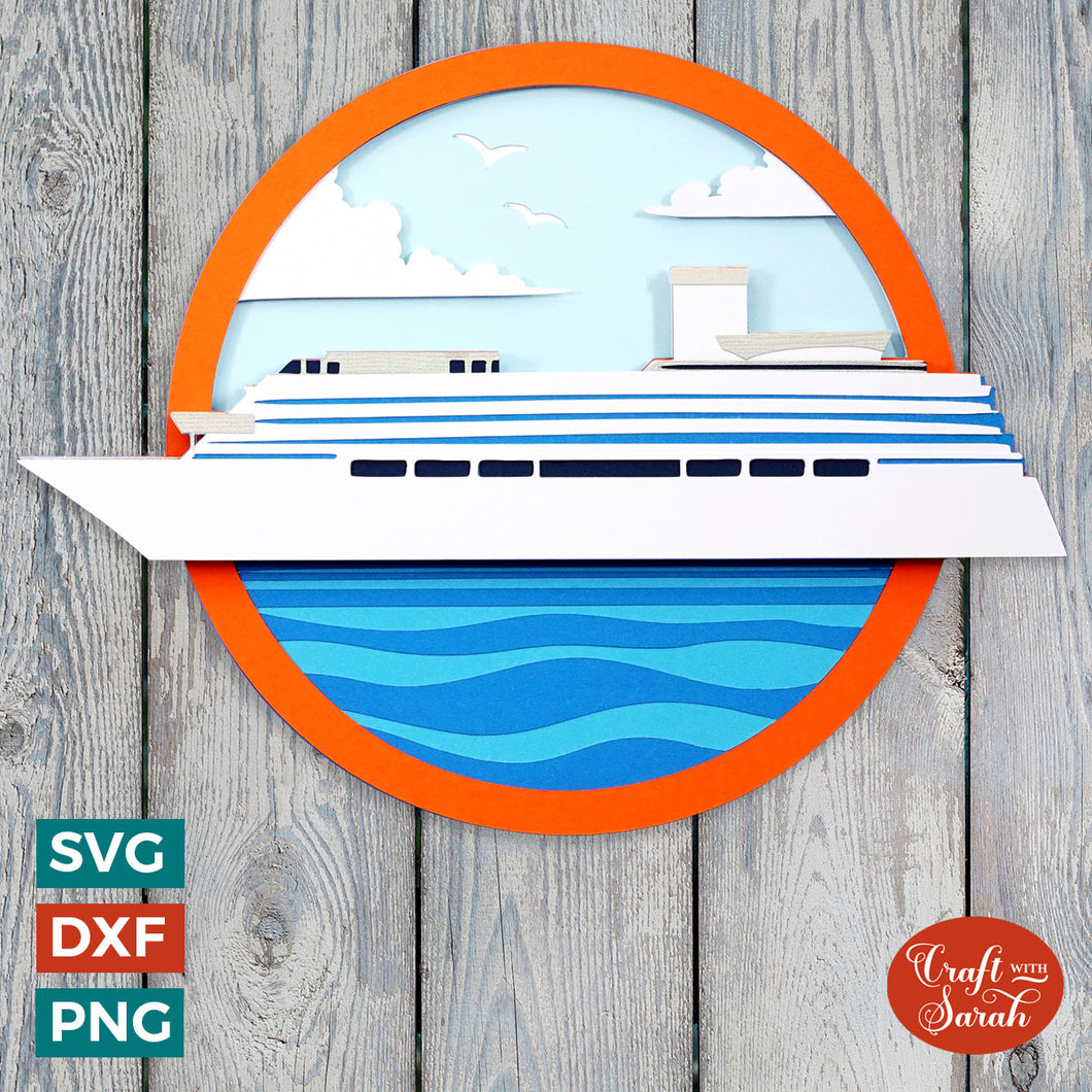 Cruise Ship SVG | 3D Layered Cruise Holiday Cutting File