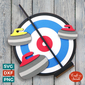 Curling SVG | Curling Brooms & Stones Cut Files