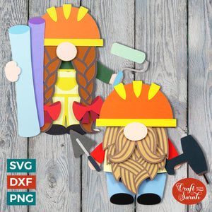 DIY Gnome Pair | Layered Male and Female Decorating Gnome SVGs