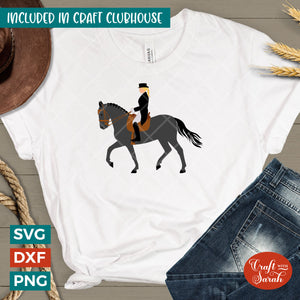 Dressage Horse SVG | Vinyl Female Dressage Horse Rider Cutting File