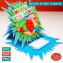 Load image into Gallery viewer, Birthday Easel Card SVG | Layered Happy Birthday Easel Greetings Card Cutting File
