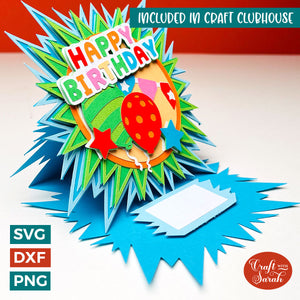 Birthday Easel Card SVG | Layered Happy Birthday Easel Greetings Card Cutting File