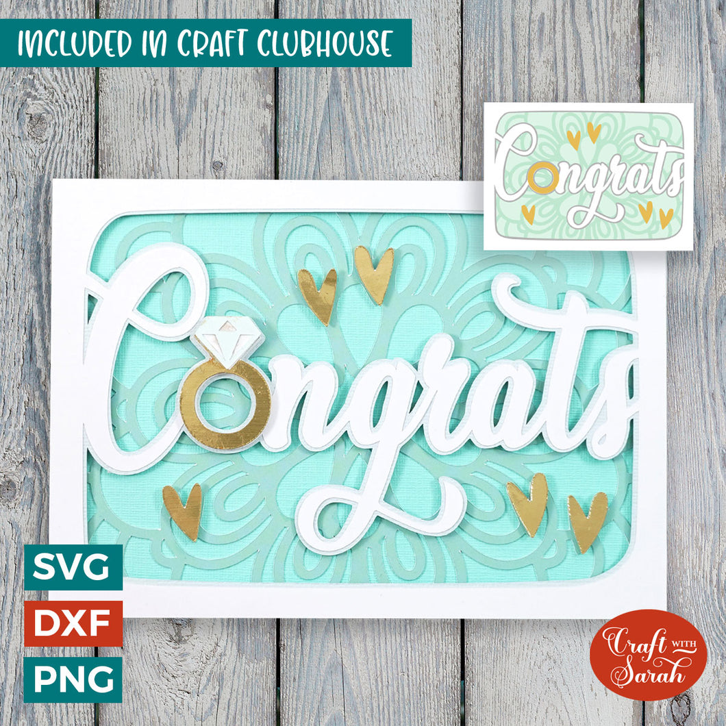 Engagement Card | Layered Engagement Congrats Greetings Card
