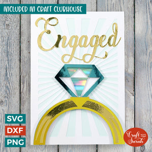 Engaged Card | Layered Engagement Ring Greetings Card