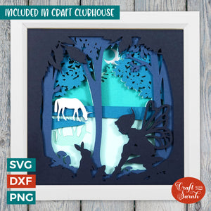 Fairy Scene SVG | 3D Layered Fairy In Forest Cutting File