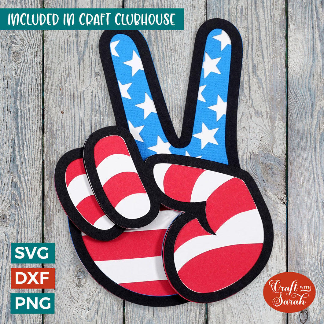 4th July Hand SVG | Layered American Flag Hand Cutting File