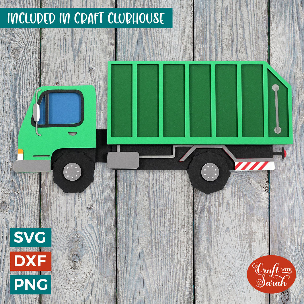 Garbage Truck SVG | Layered Bin Lorry Cut Files