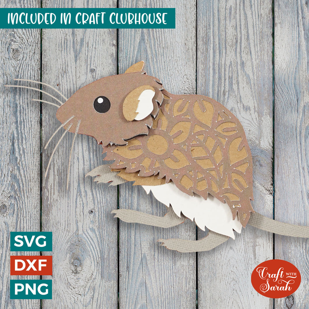 Gerbil SVG | 3D Layered Household Pet Cutting File