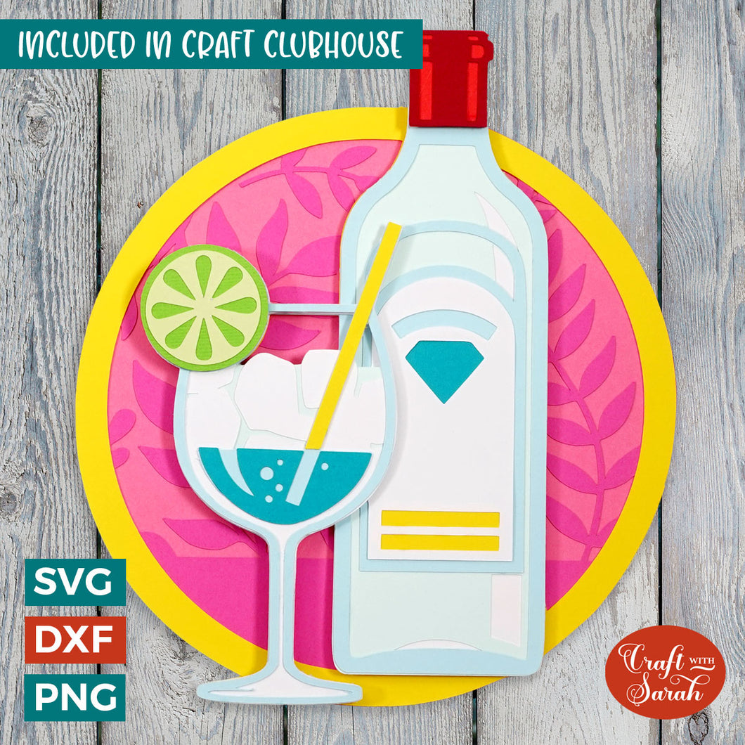 Gin SVG | Layered Cocktail Cutting File