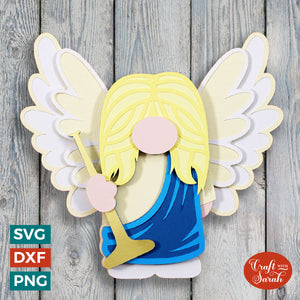 Angel Nativity Gnome SVG | Christmas Angelic Gonk Cut Files