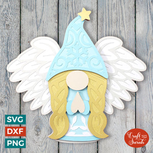 Christmas Angel Gnome SVG | Festive Female Nativity Gonk Cut Files