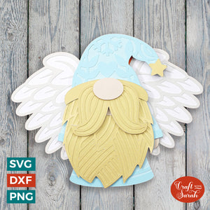 Christmas Angel Gnome SVG | Festive Male Nativity Gonk Cut Files