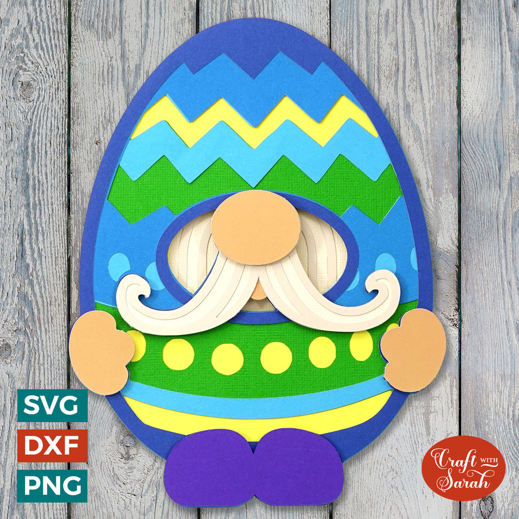 Easter Egg Gnome SVG | Layered Male Egg Gonk Cut Files