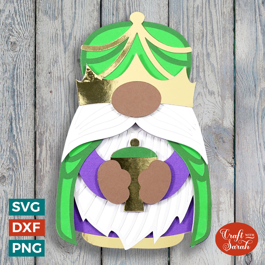 Wise Man 2 Nativity Gnome SVG | Christmas Gift Bearer Gonk Cut Files