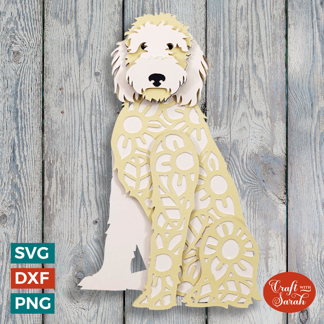 Goldendoodle SVG | Sitting Goldendoodle Breed Cutting File