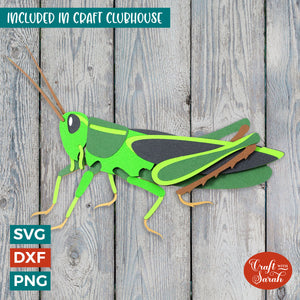 Grasshopper SVG | 3D Layered Grasshopper Insect Cutting File