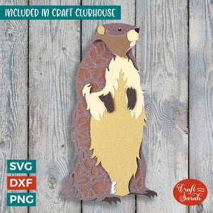 Groundhog SVG | 3D Layered Groundhog Rodent Cutting File