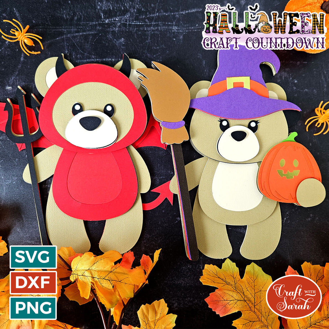 Halloween Teddy Bear SVGs | Layered Trick or Treat Teddies